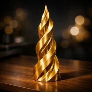 golddecor.webp Abstract Sculptural Desk Figurine — Twisted Tower