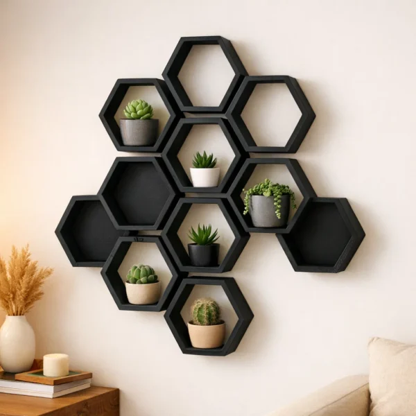 walldecor.webp Honeycomb Wall Art Panel — Modular Set of 9
