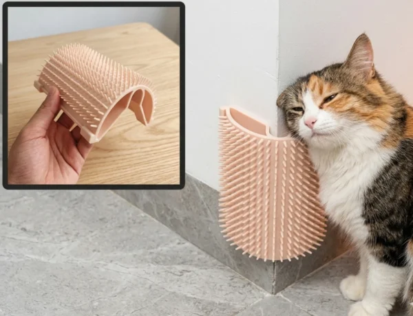 Auto-Brosse de Coin pour Chat – Le Masseur Mural Imprimé en 3D