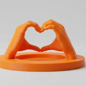 Vide-poche Mains en Cœur Orange – Décoration Impression 3D